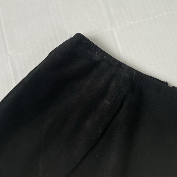 Vtg Coldwater Creek Suede Skirt PM Black Minimalist Midi Lined Genuine Leather - Picture 4 of 9